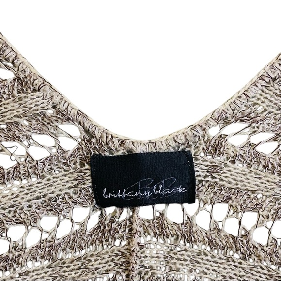 Brittany Black, Cream/Tan Open Front Fringe 
Shawl/Cardigan One size fits all - Picture 2 of 8